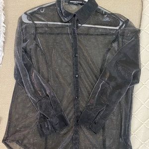 Sheer Button Down Top